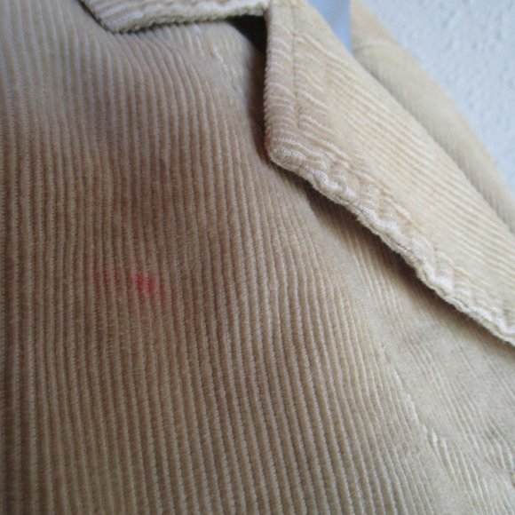 Tan corduroy jacket, light coat, Merona XS, with two buttons, belt and pockets - Picture 9 of 14